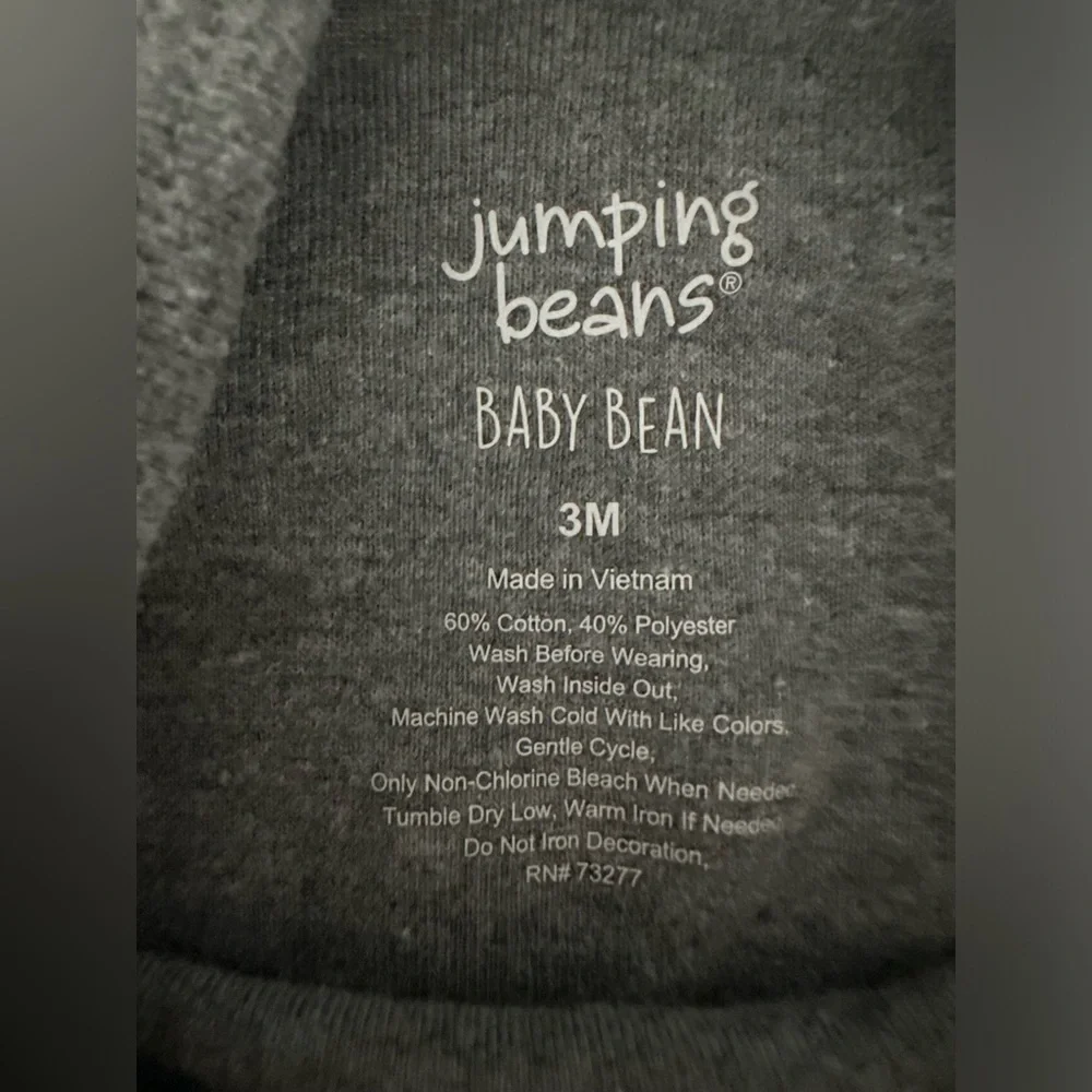 Jumping Beans One Piece Onesie “Don’t Wake Me I’ll Wake You” Gray w Black Text